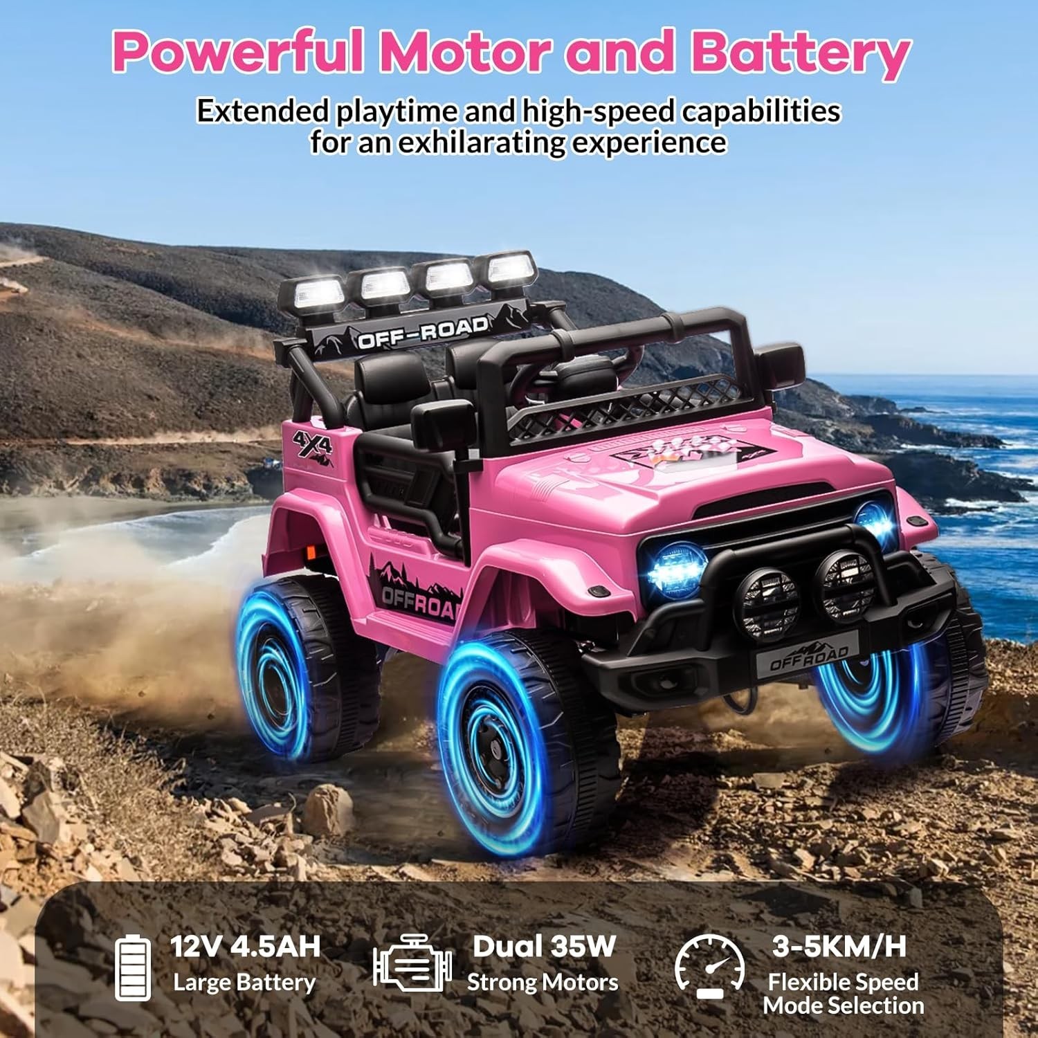12V Kids Ride On Truck Car 2WD Battery Powered Vehicle with Remote Control
