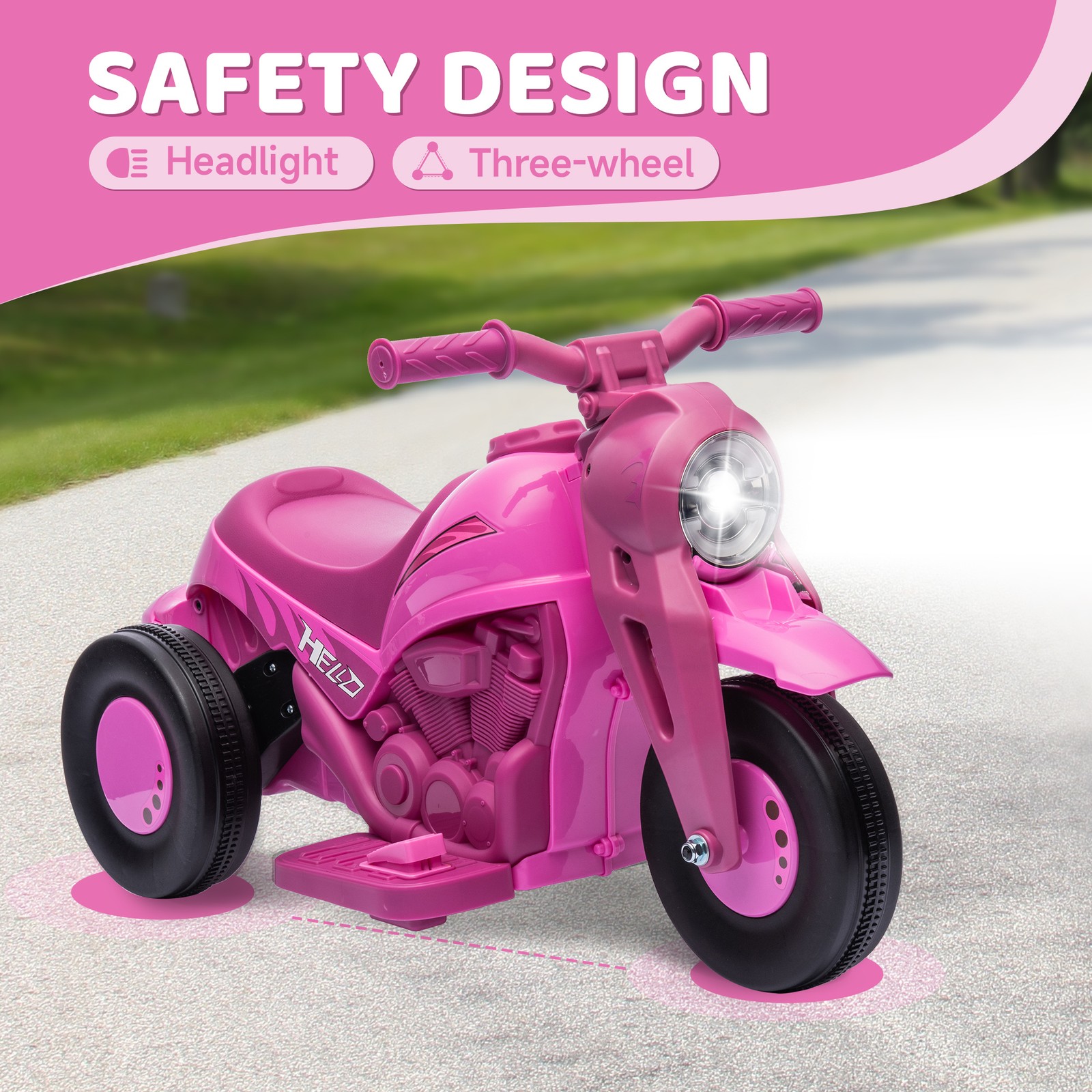 Qaba Ride On Motorcycle, 6V Ride on Bubble Car w/ Music, Green