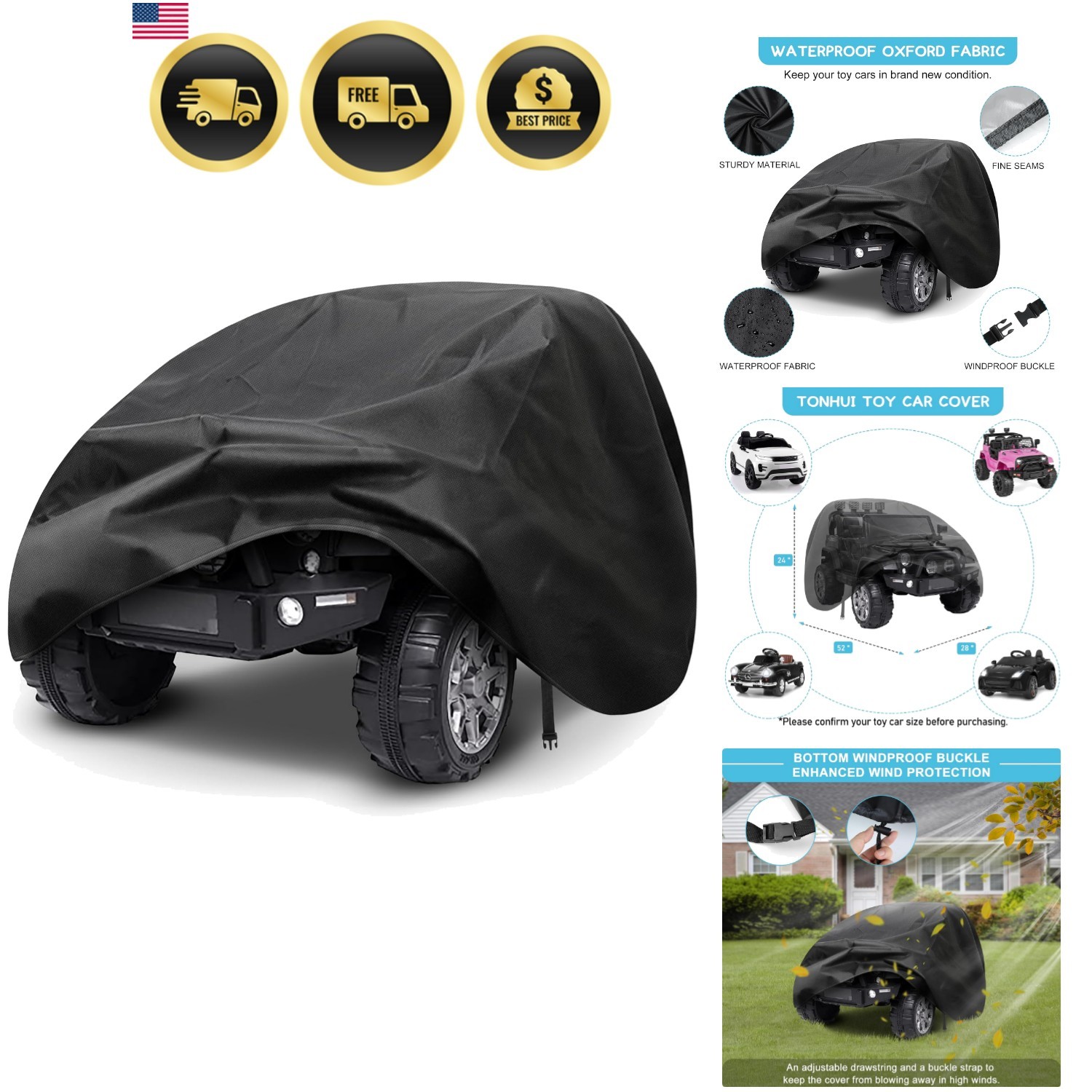 Kids Ride-On Toy Car Cover, Outdoor Wrapper Resistant Protection for Electric…