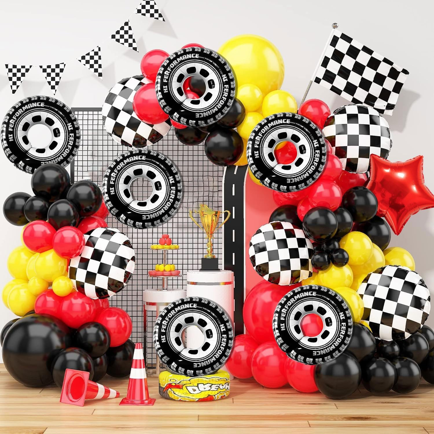 30 Inch Wheel Balloons, Race Car Tire Balloons, Racing Cars Wheels Theme Birthda