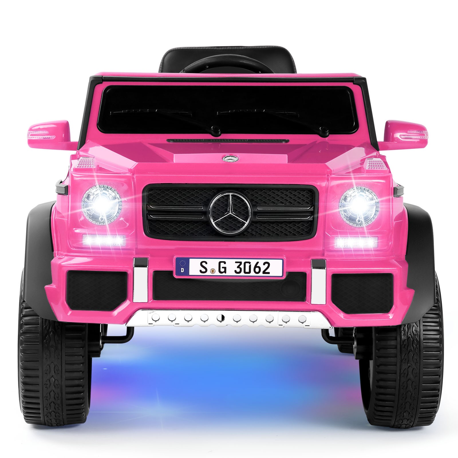 JOYLDIAS Electric 12V Kids Ride On Mercedes-Benz Car w/3 Speeds,LED,Remote,Pink