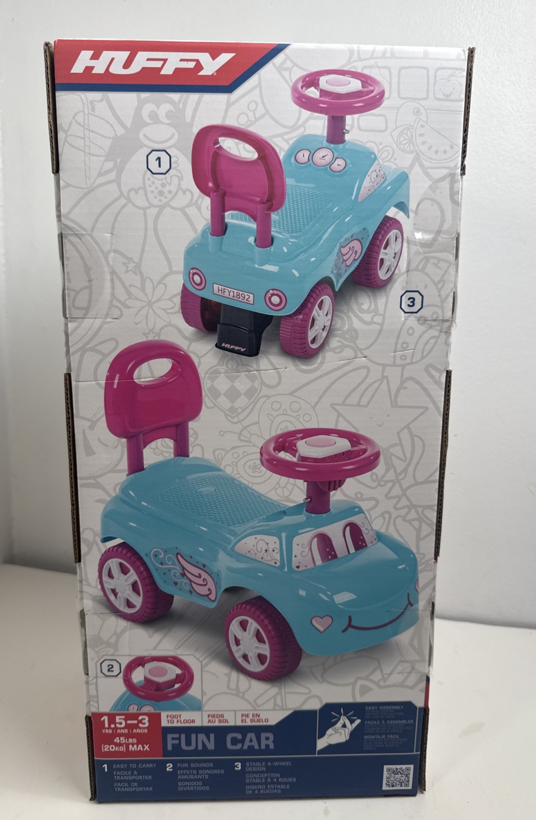 Huffy Fun Car Toddler Ride-on Toy, Foot to Floor