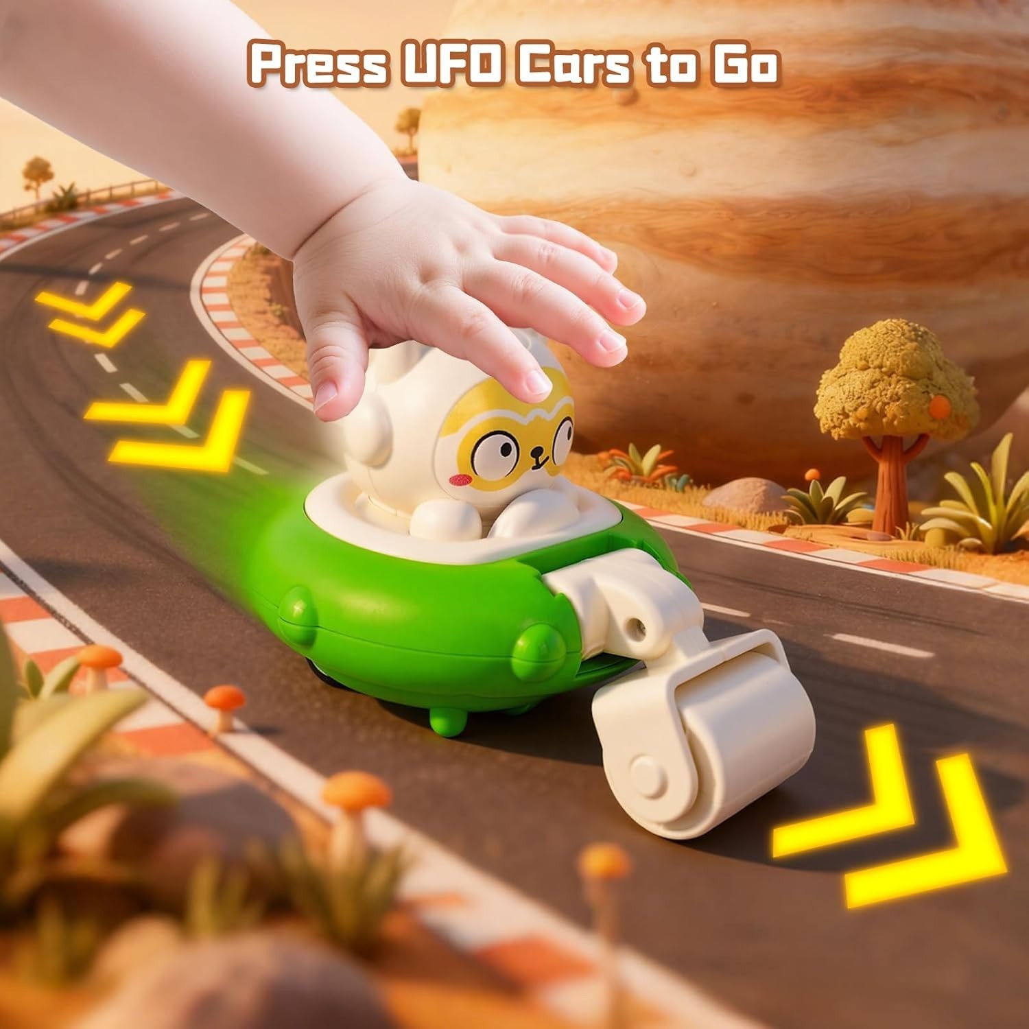 4 PCS Push and Go Friction Car Set for Ages 18m+ – Safe Toddler Racing Toys
