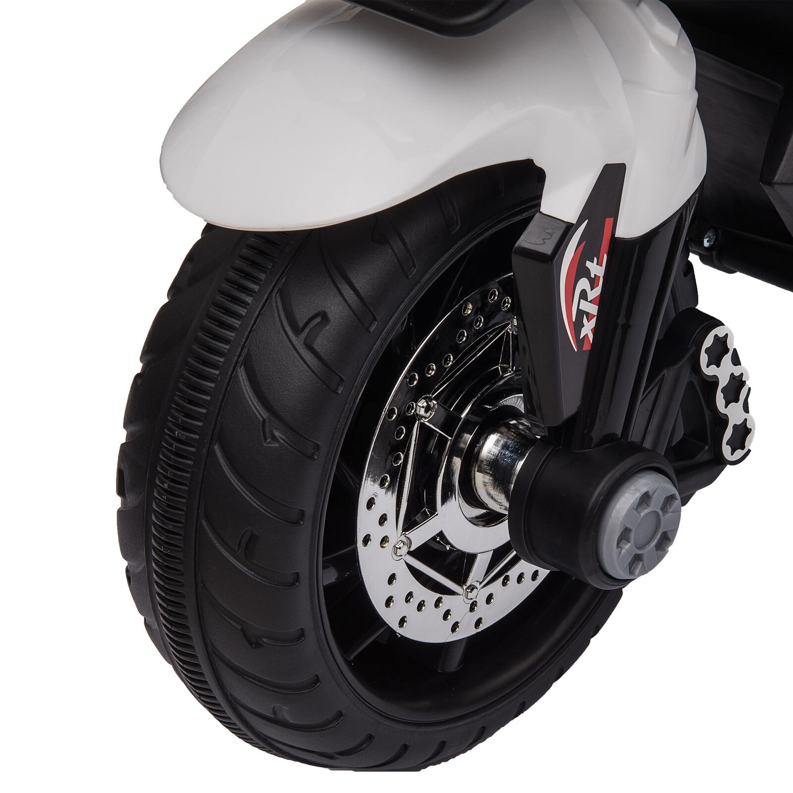 3-Wheel Kids Ride On Motorcycle W/ High-Traction Wheels, White