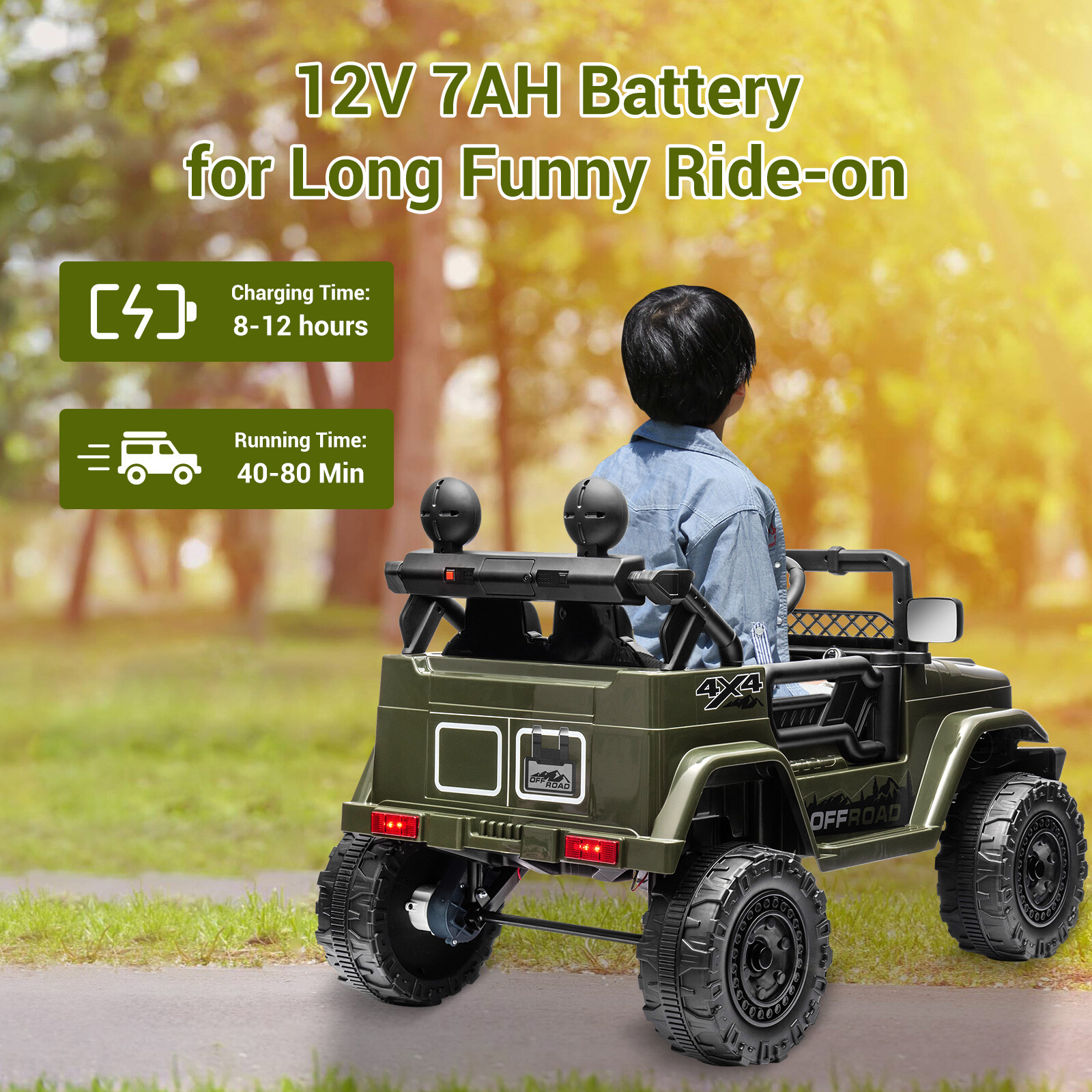12V Kids Ride On Car Electric Vehicle Toy Truck Jeep w/ 2 Seater Remote Control