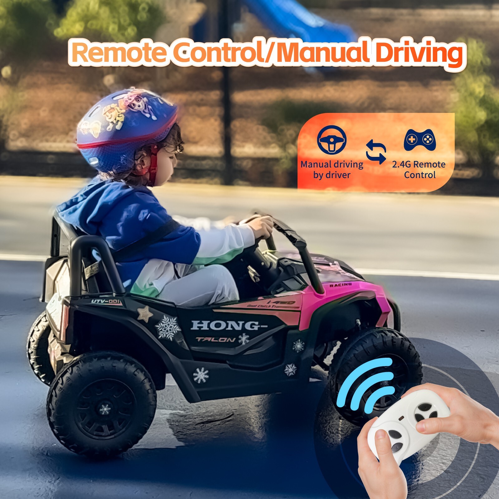 12V Kids Ride on UTV Electric Power Wheels Toy Quad Car with Remote Control LED