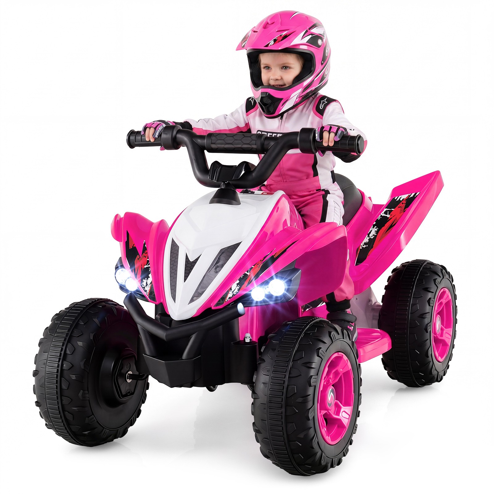 12V Quad 4 Wheeler Ride on Toy with Music, Light, USB Port, Wireless Connection