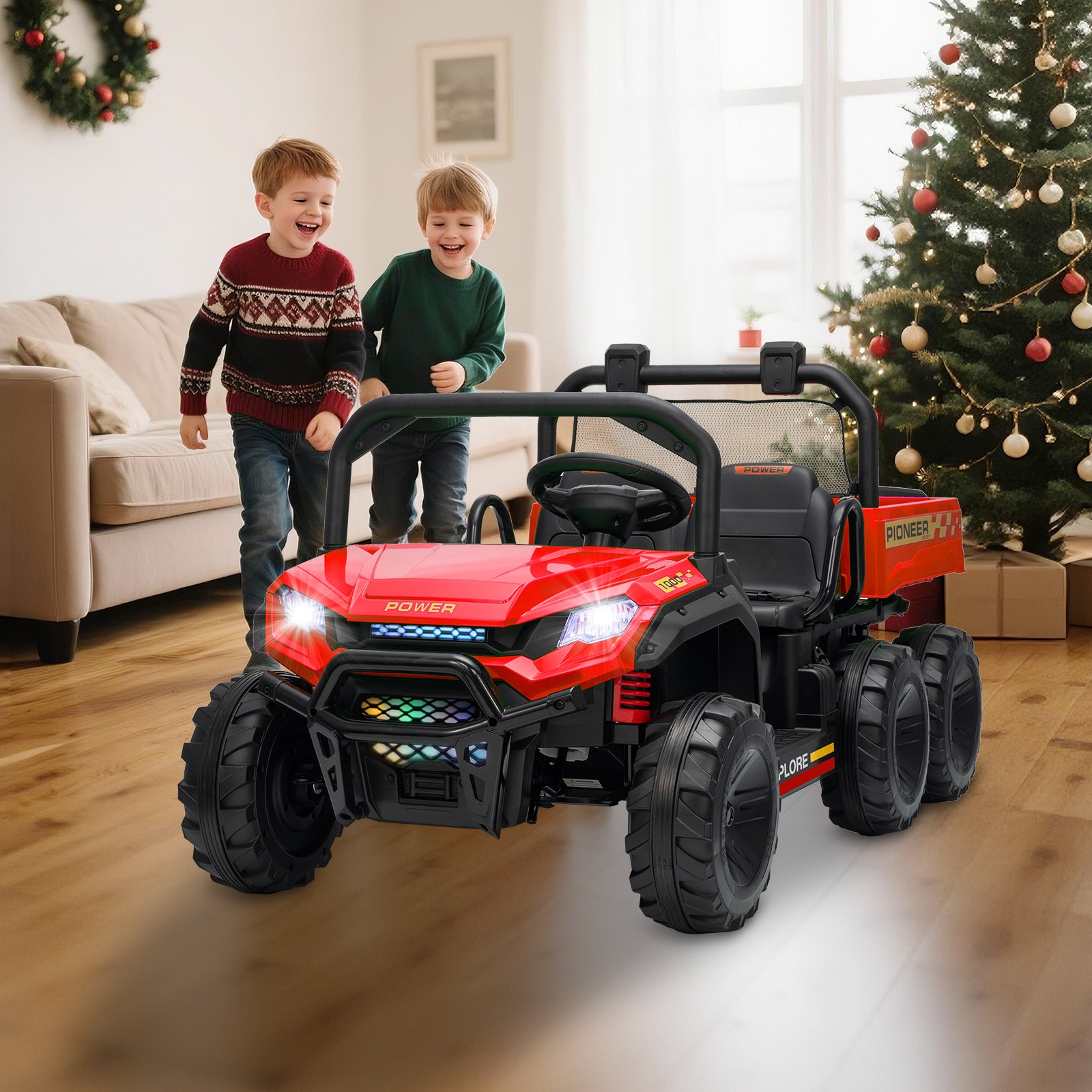 24V Kids 2 Seater Ride on Car Electric Dump Truck 4WD Off-road UTV w/Remote MP3