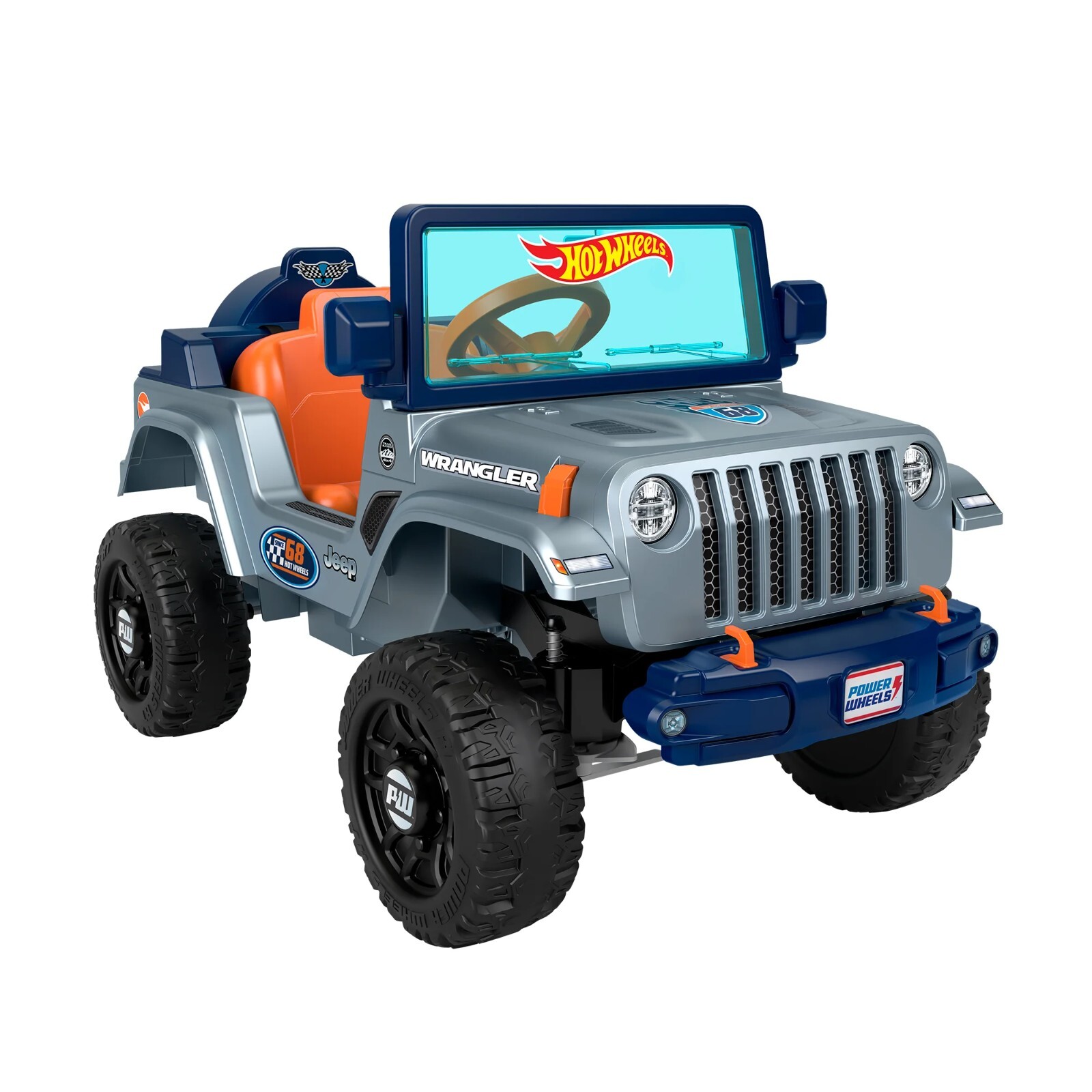 ​Power Wheels Hot Wheels Jeep Wrangler Toddler Ride-On Toy with Driving Sounds,