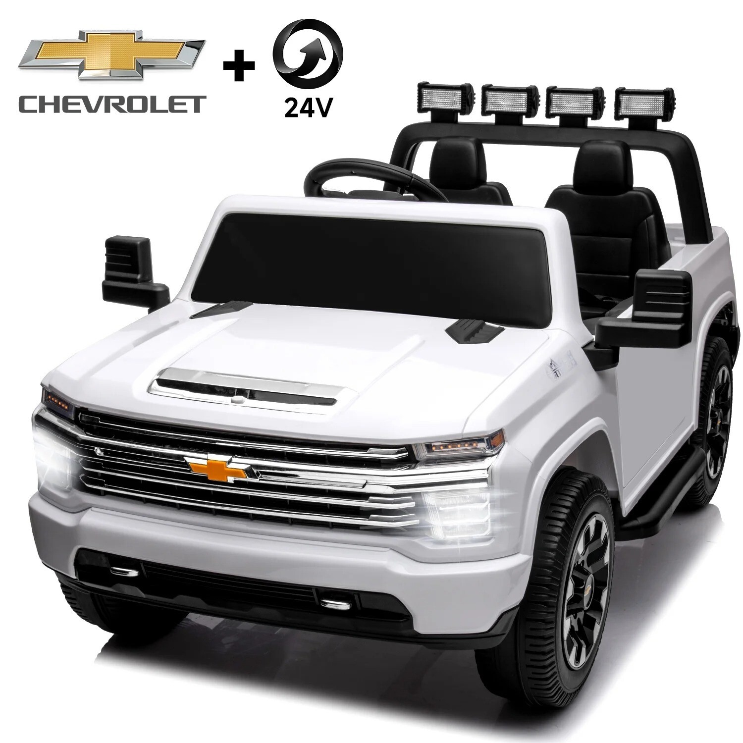 Licensed Silverado Ride on Truck 24V Electric Car 2 Seater with Remote for Kids