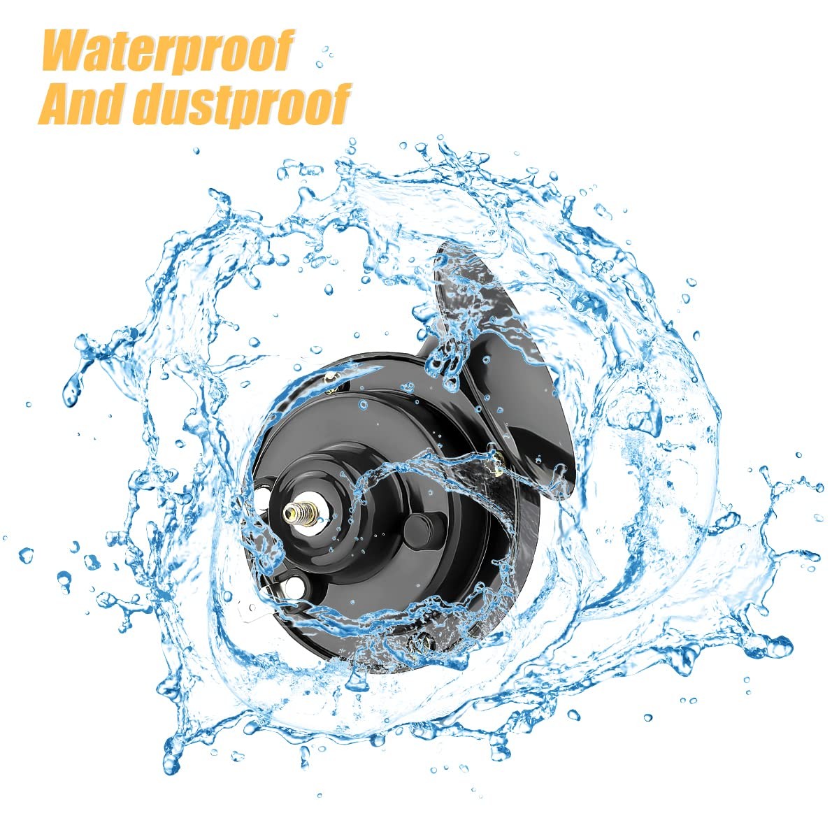 2PCS Super Loud Train Horns, Car Air Electric Snail Double Horn, 12V Black