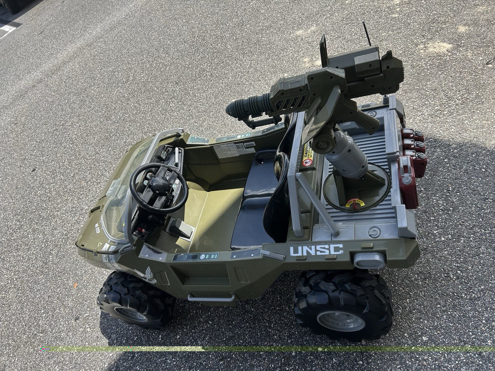 Microsoft Halo Warthog UNSC Battery Powered Ride-On Vehicle, 2 Seats, Turret