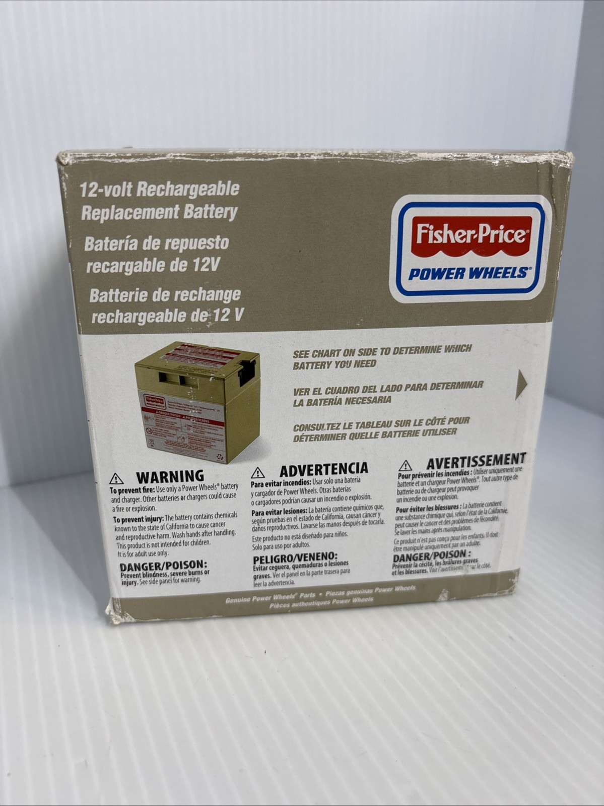 Power Wheels 12-Volt Gray Battery | Replaces 00801-0638 | OEM | Genuine