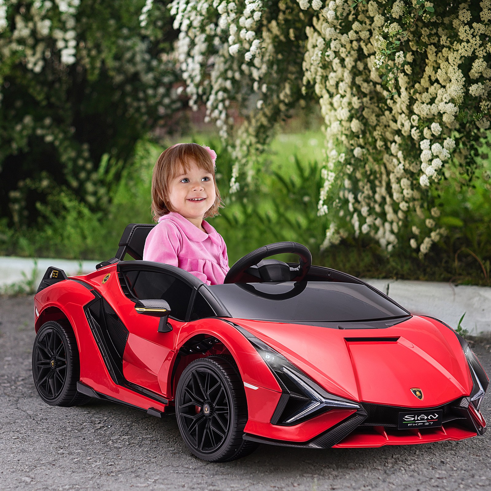 12V Lamborghini SIAN Licensed Electric Car for Kids, Red