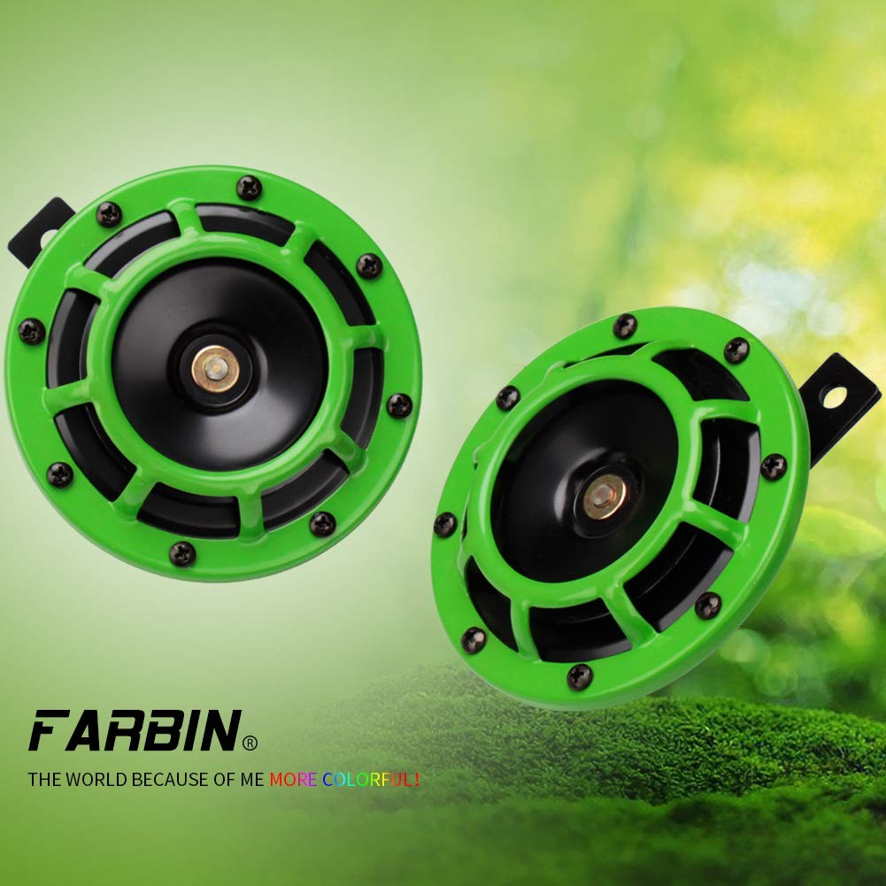 Green 12V Car Horn Loud Super Tone Electric Train Horn High Low Tone Kit