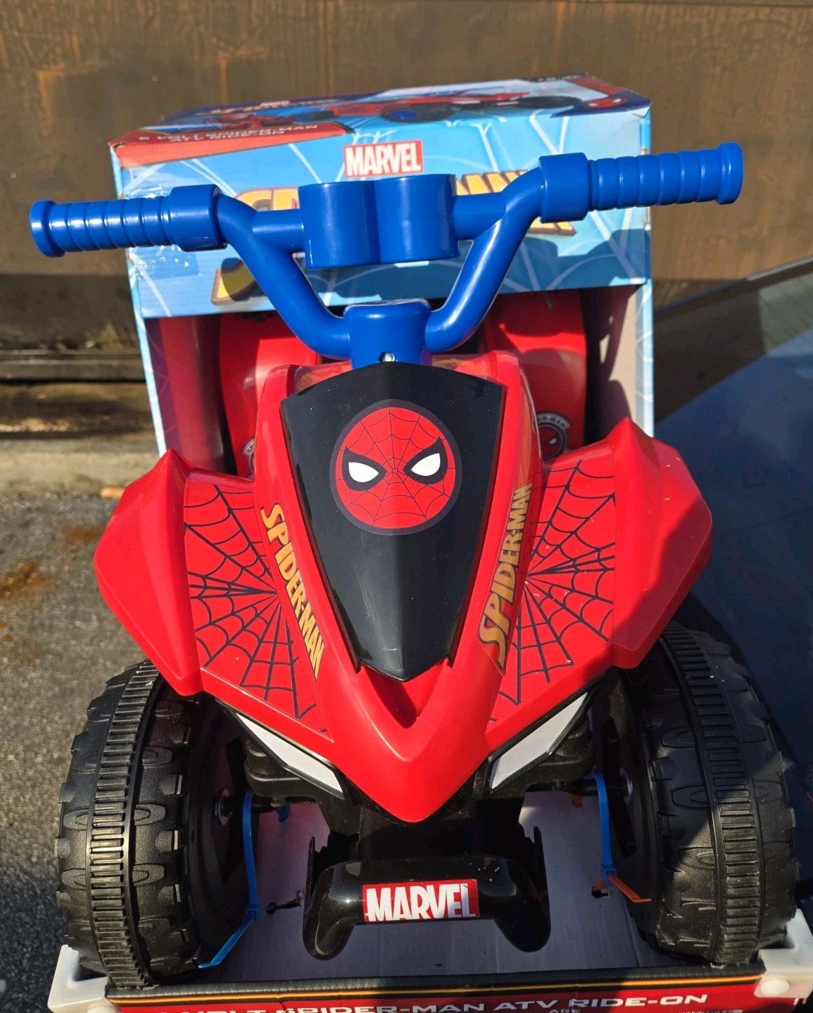 BRAND NEW IN BOX Kids 18-36 MO ATV Ride On SPIDERMAN 6V Rechargeable Battery