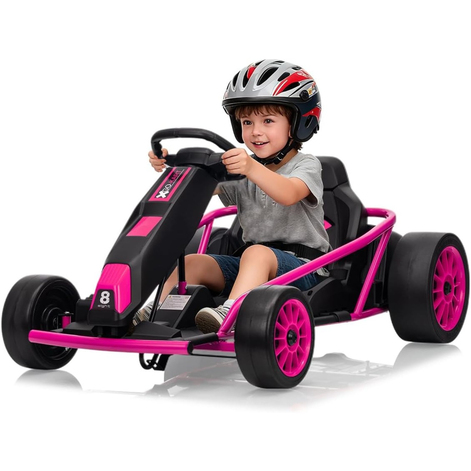24V Kids Go Kart Electric Ride,Dual 250W Motors, 9Ah Battery, Fast 8MPH Drifting