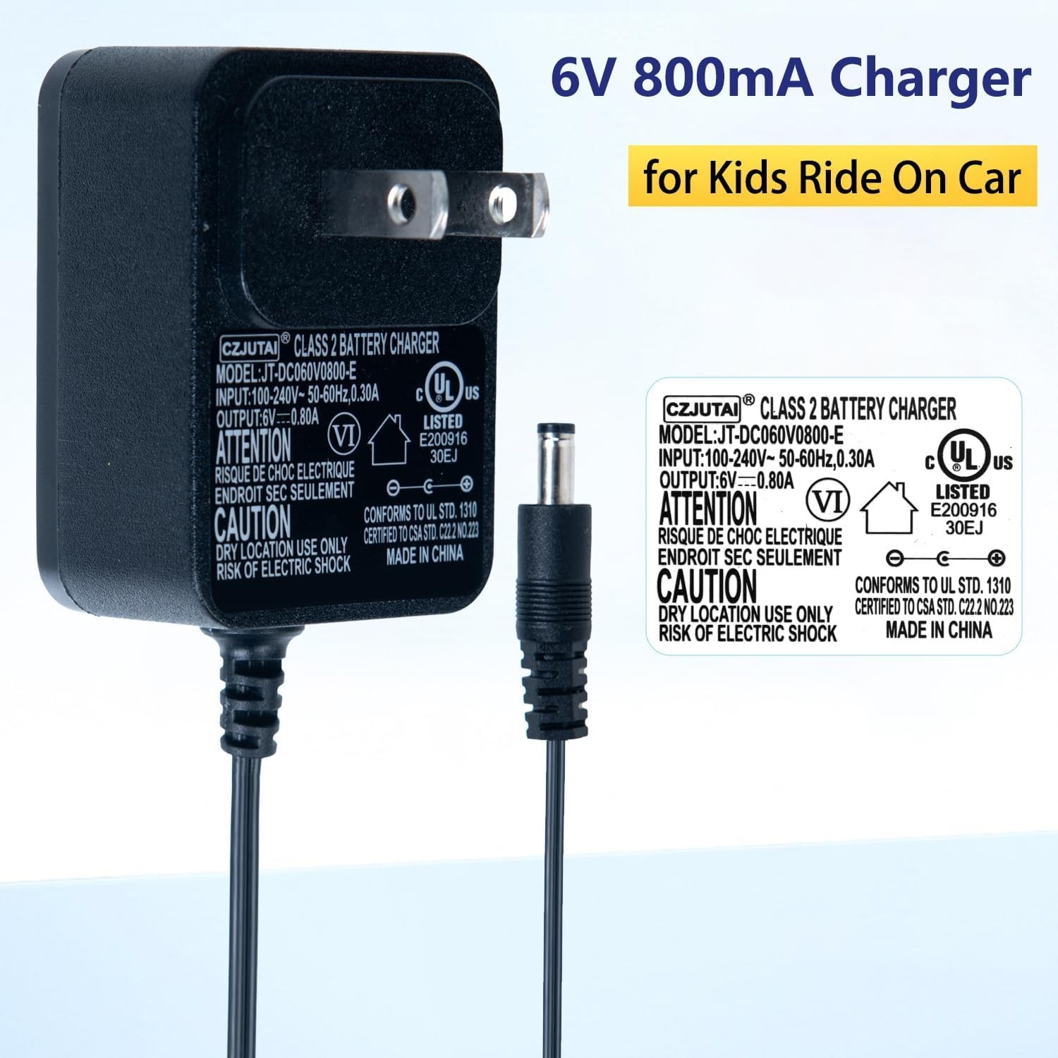 6V Charger for Kids Ride-On Toys – Safe, Reliable & Compatible with Major Brands