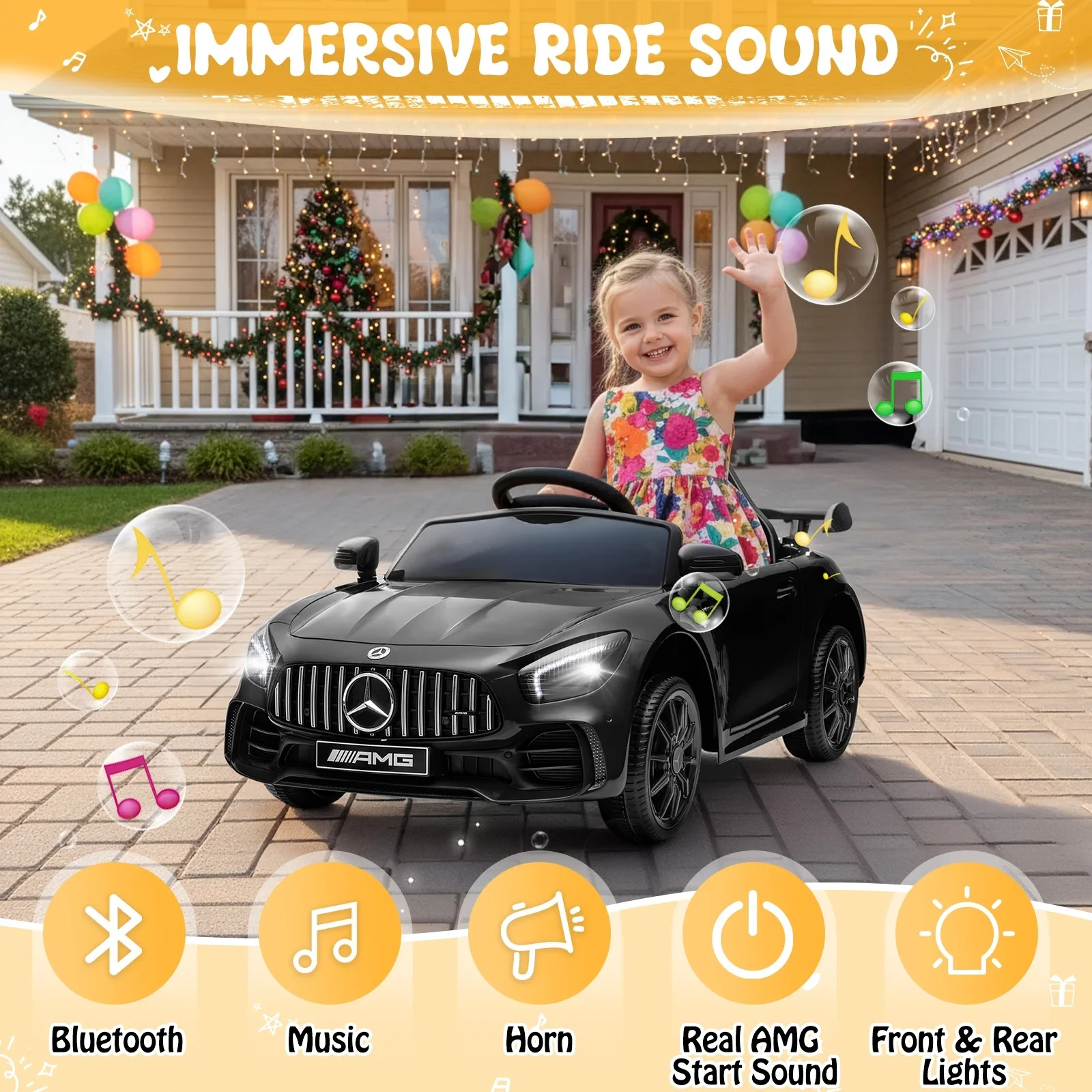 Mercedes-Benz AMG Licensed 12V Kids Ride on Car w/ Remote Bluetooth Enabled