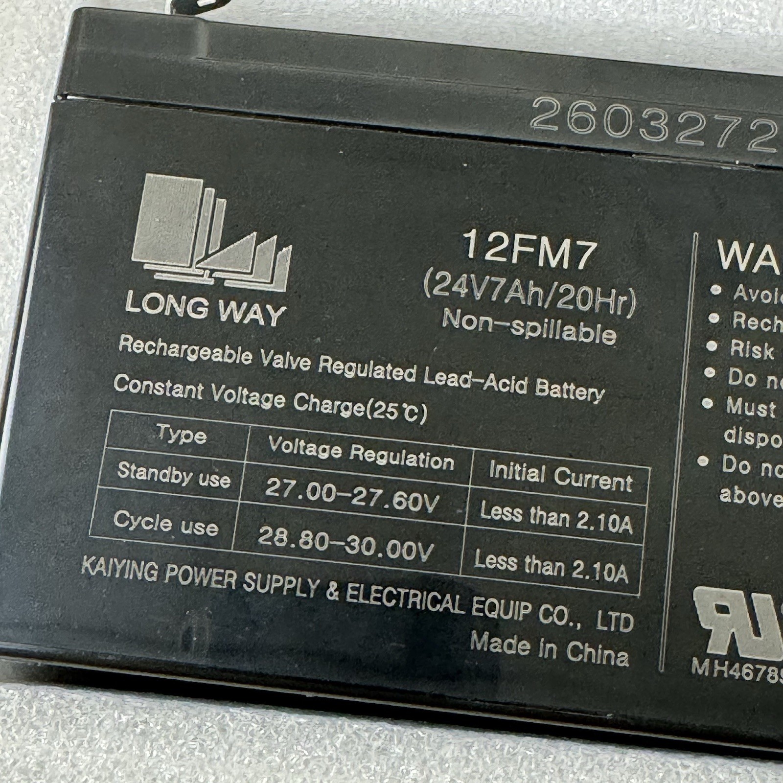 24v 7ah Battery for Ride on Toys car utv 12fm7 20hr 24 Volt Valv