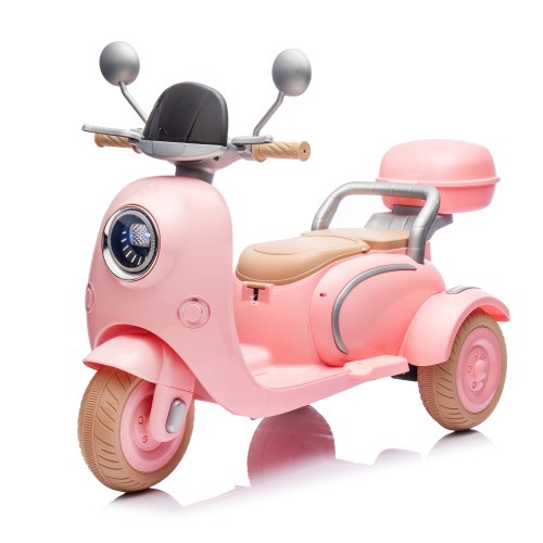 12V Kids Ride On Three-Wheel Two-seater Electric Motorcycle w/Bluetooth For Kids
