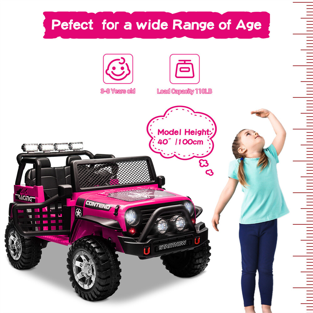12V Kids Ride On Car Jeep 2 Seater Electric Vehicle Toy Truck w/Remote Control