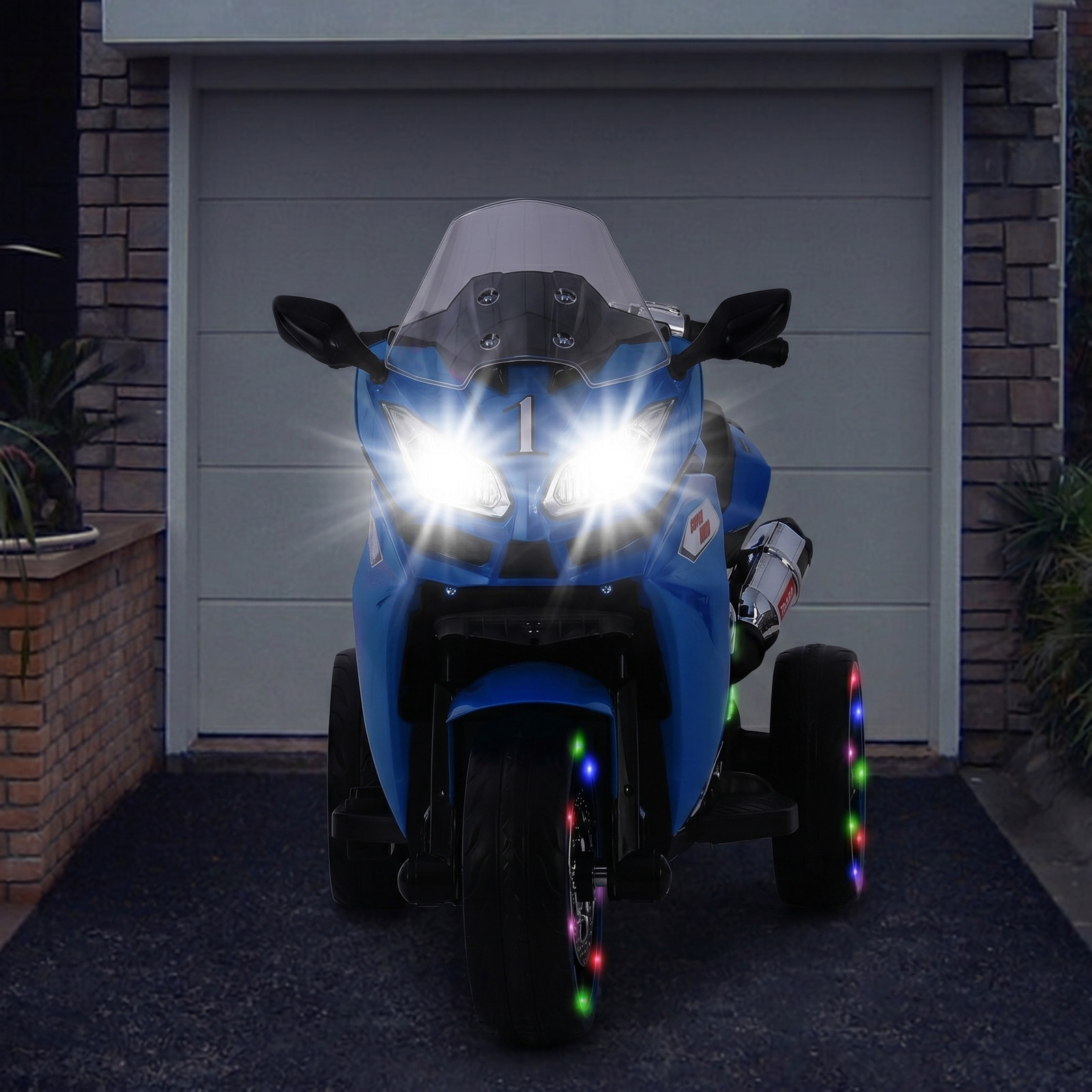 12V Kids Electric Ride On Motorcycle 3 Wheel Light Up Wheels Car Ages 3-8 Toy