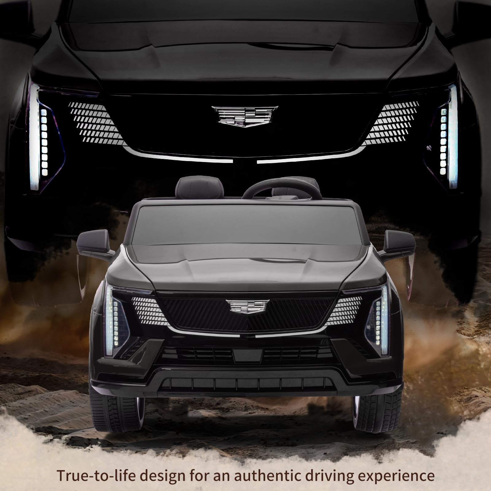 24V Ride On Car Licensed Cadillac Battery Powered Music LED Lights For Boys Girl
