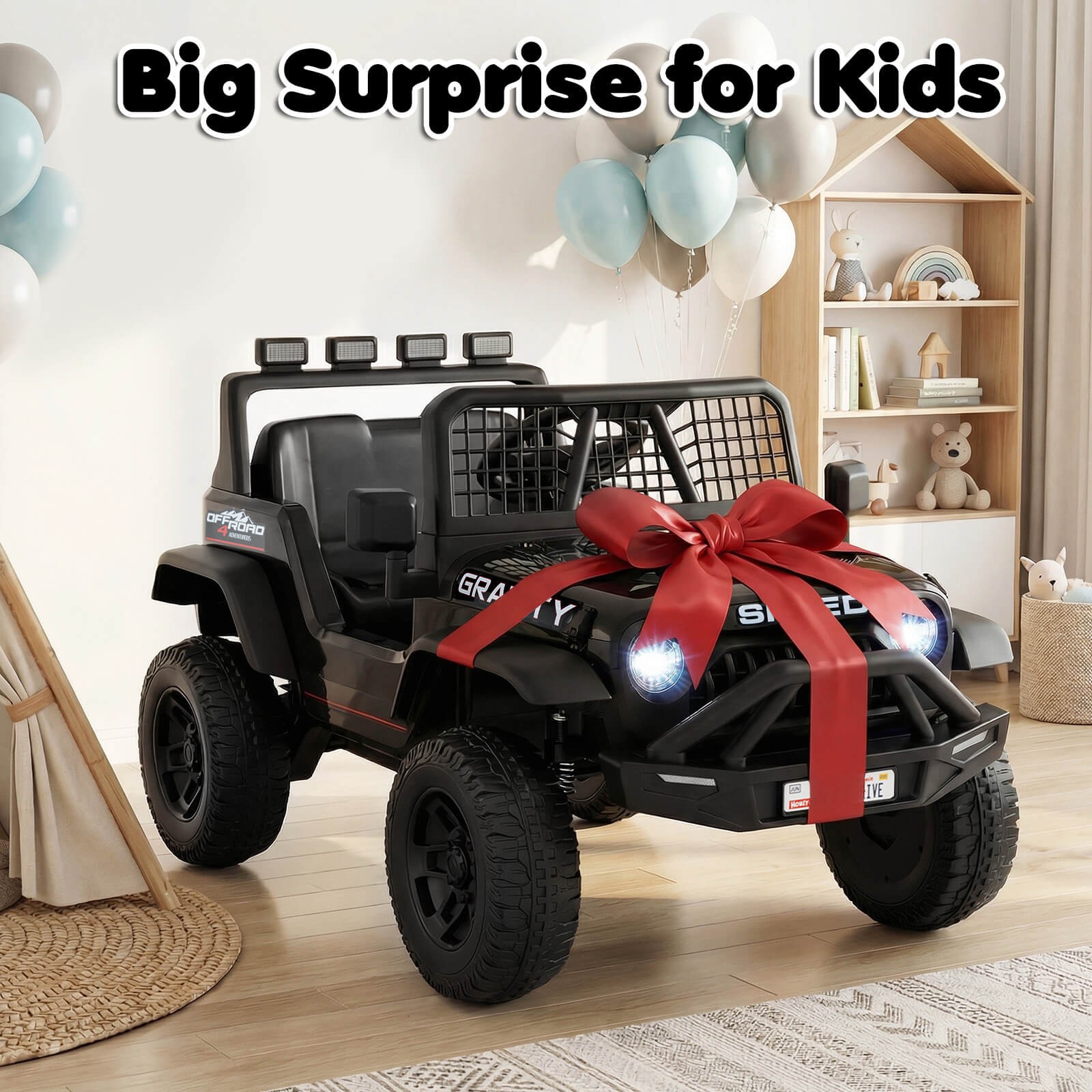 24V Ride On Car w/Remote Control Music LED Headlights Spring Suspension for Kids