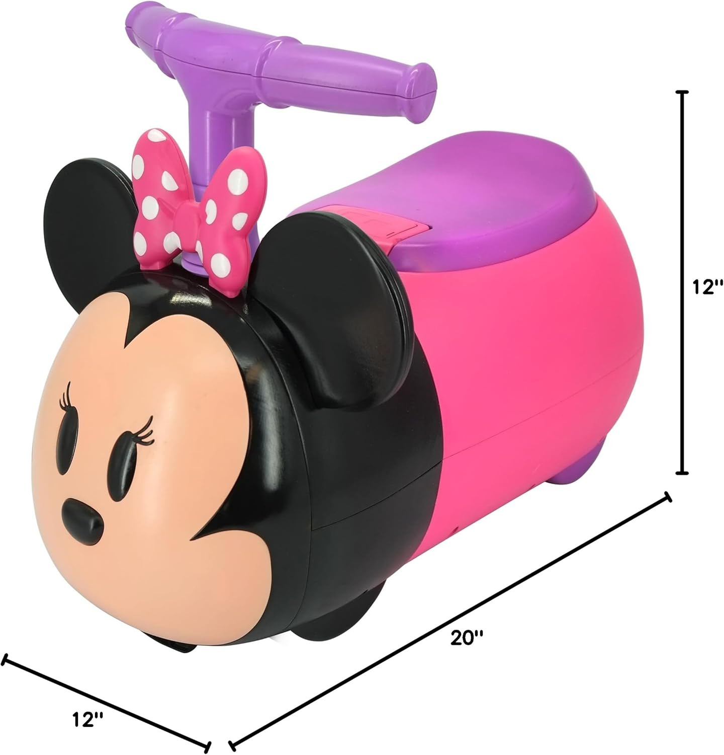 Minnie Mouse Zoom Zoom Ride-On Car with Lights & Sounds, Interactive Dashboard,