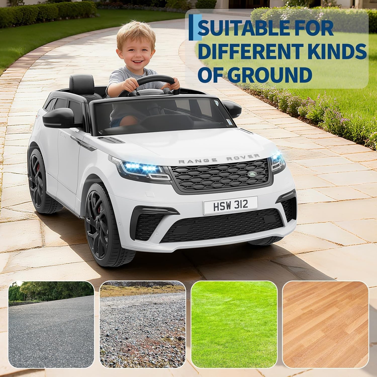 Kids Ride On Electric Car with Remote Licensed Land Rover for 4-8 w/ Mp3 Player