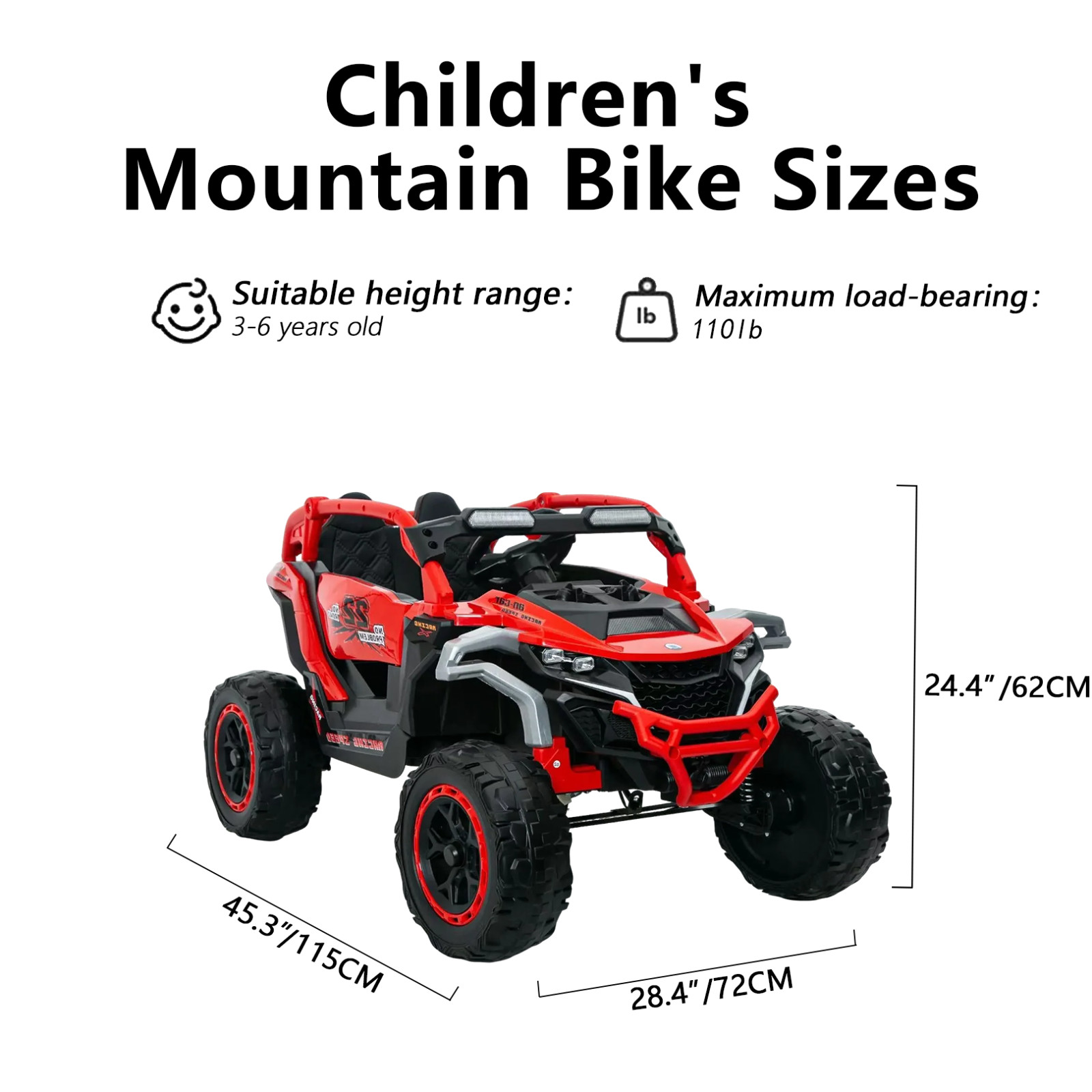 12V Kids Electric Car Truck 2 Seater Ride on UTV Toys with Remote LED Music Red