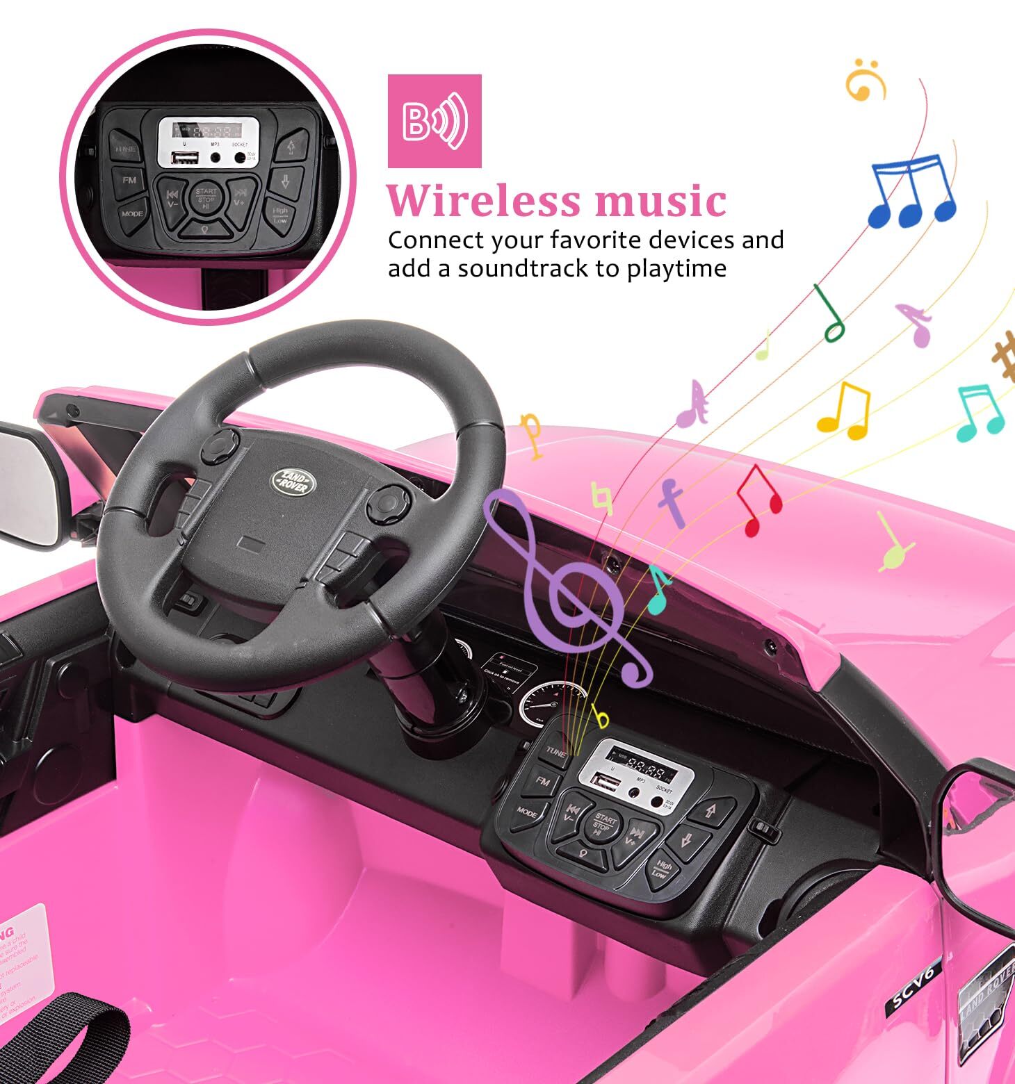 12V Ride On Toys for Toddler 3-8, Kids Electric Car With Parent Remote Control
