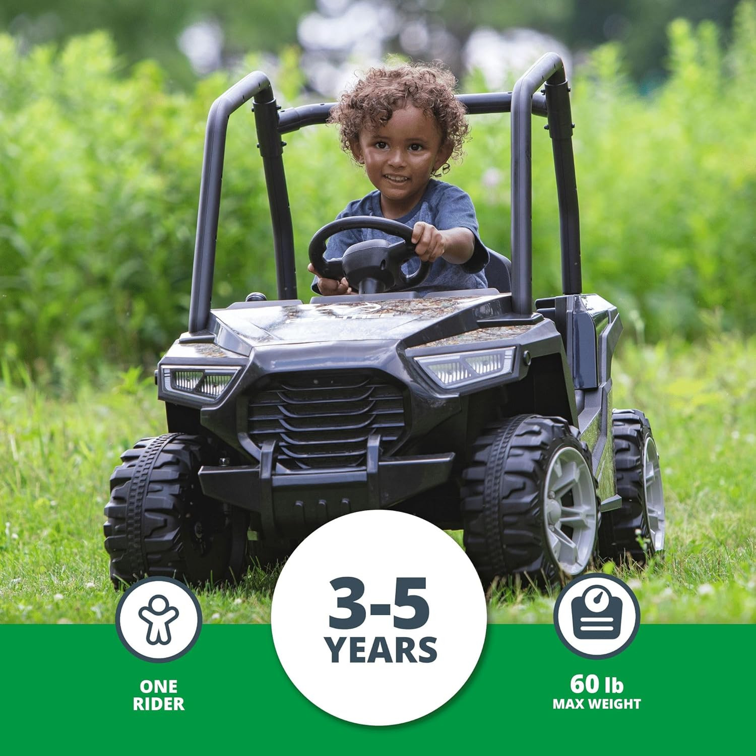 6V Realtree Whipsaw Kids UTV Ride on Toy, Electric Cars for Kids Ages 3-5 up to