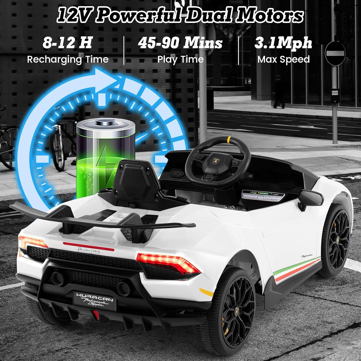 Licensed Lamborghini Huracan Ride on Car by , 12V Kids Electric Vehicle with Rem