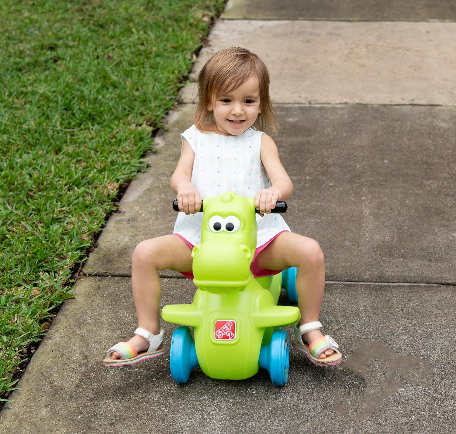 Dino Dash Kids Push Car, Foot Powered Ride on Toy, Practice Balance with 4 Wheel