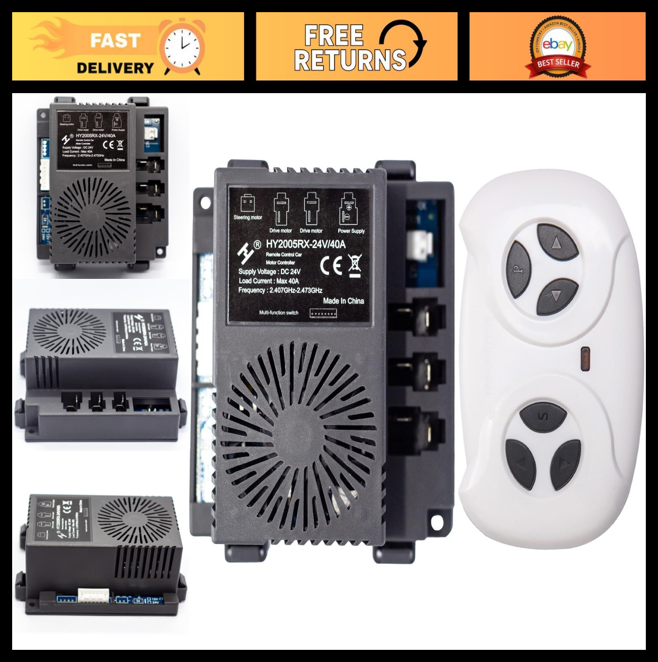 24V 40A Remote Control & Mainboard for Kids Ride-On Toys – Controller Box Parts