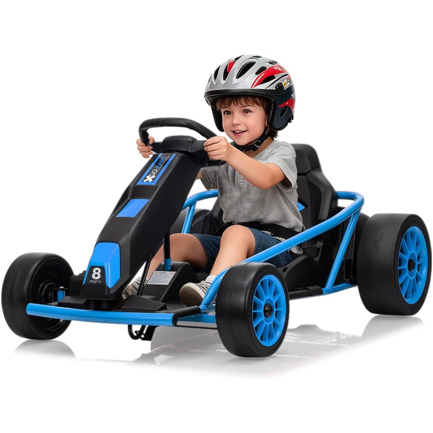 24V Kids Go Kart Electric Ride,Dual 250W Motors, 9Ah Battery, Fast 8MPH Drifting