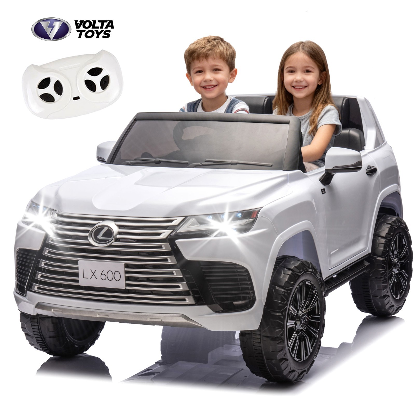 24V Kids Ride On Car Licensed LEXUS LX600 SUV w/Remote,Dual 55W Motors,White