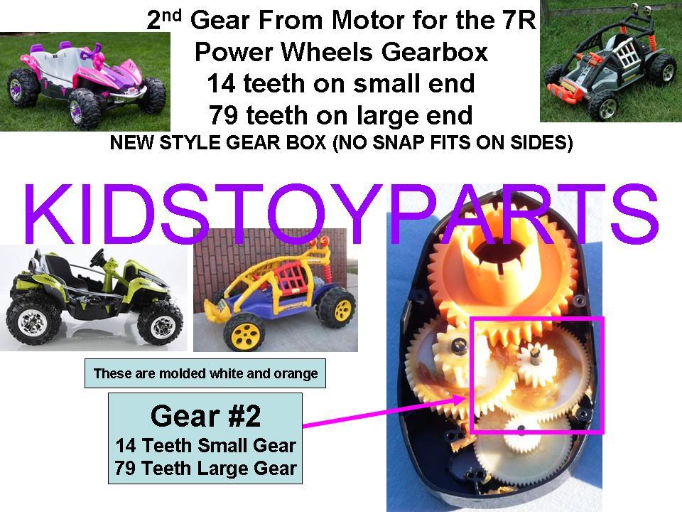 (2x) DYNATRAX ALSO FITS Power Wheels 2nd Second Gear #7R Gearbox 14/79 teeth