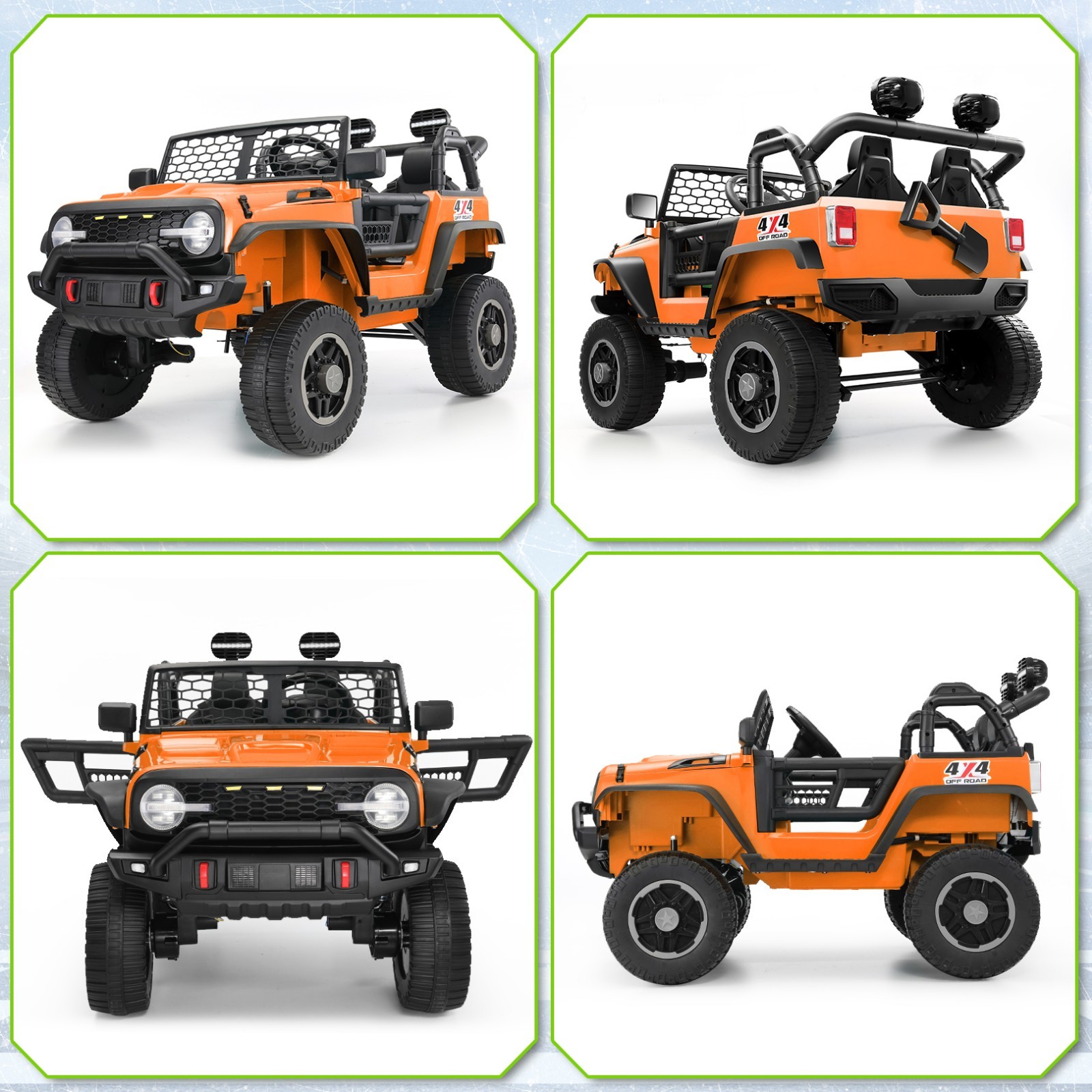 2 Seater Ride on Car w/Remote Control 24V 4WD/2WD Switchable 4x100W Motors Gift-