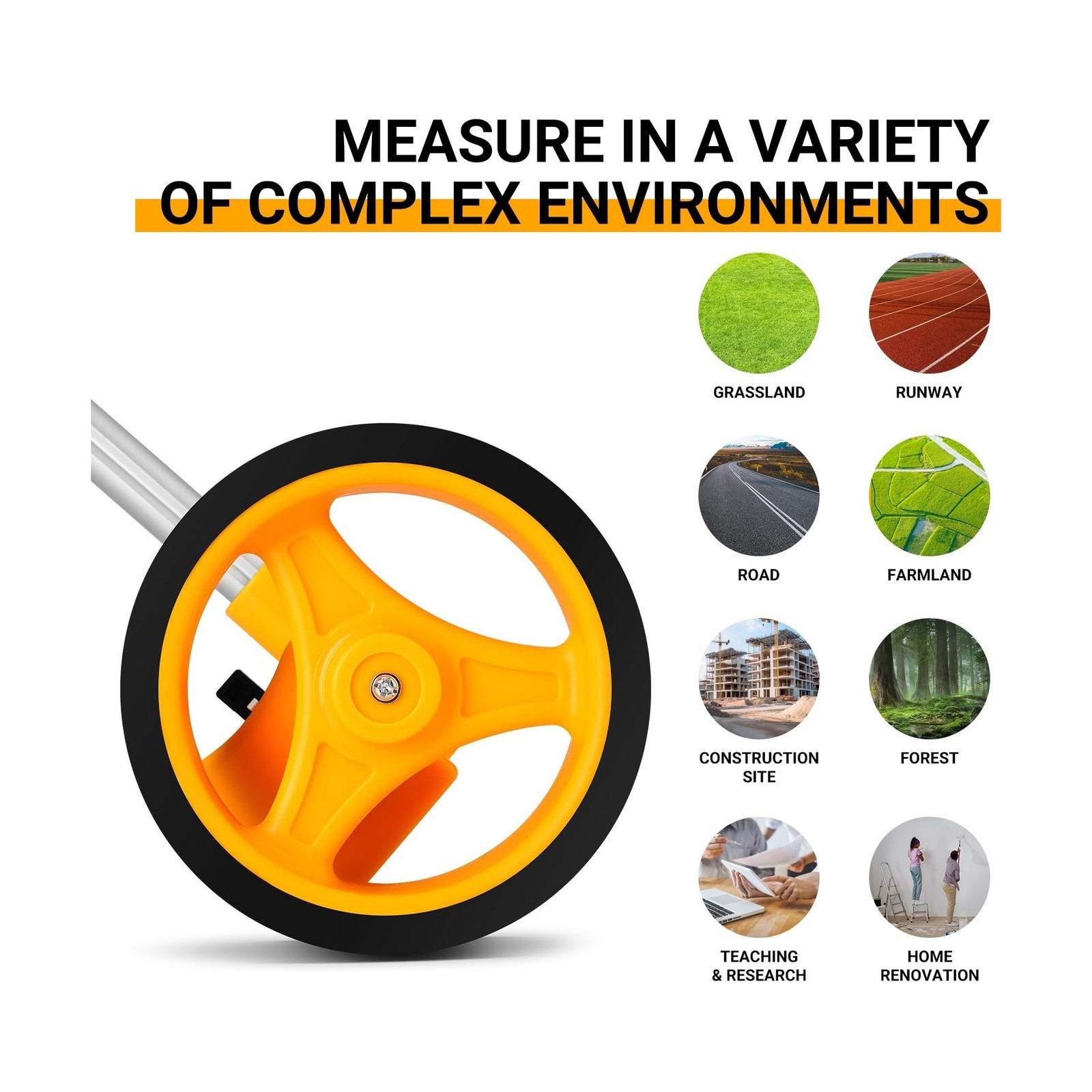 Measuring Wheel 4-inch, 99,999ft Capacity, w/ Carrying Bag – Compact