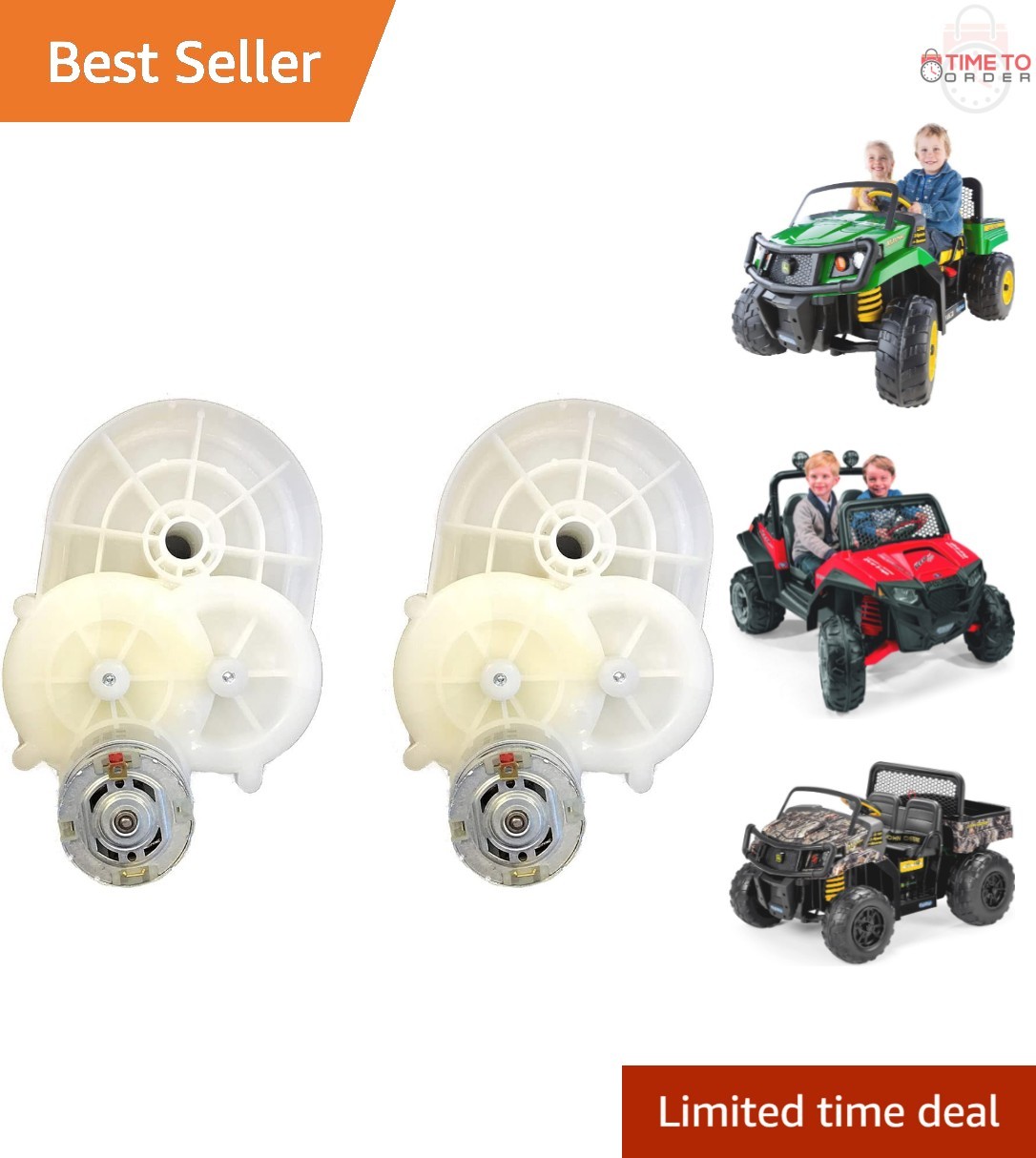 12V Motor Gearbox Replacement Kit for Ride-On Vehicles Compatible with RZR Gator
