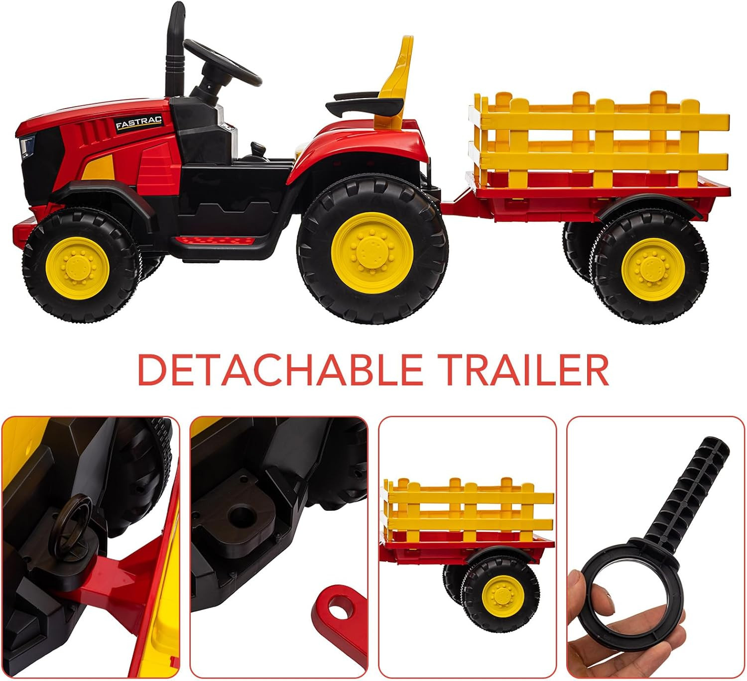 12V Battery Powered Kids Ride on Tractor with Remote Control – 35W Dual Motors,