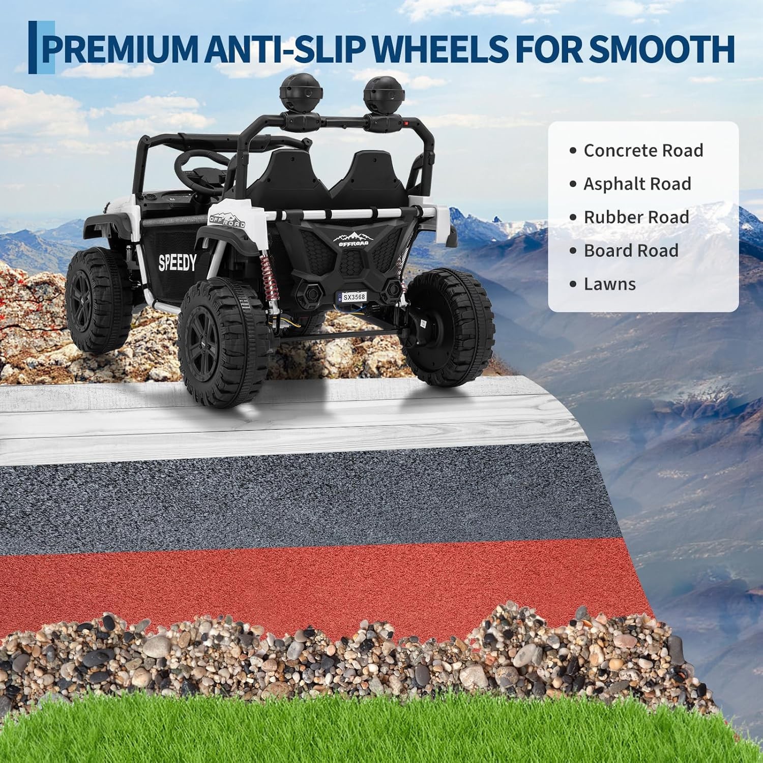 2 Seater Ride on Car for Kids Parental Remote 4WD 24V Ride on Toy 4.97MPH Truck