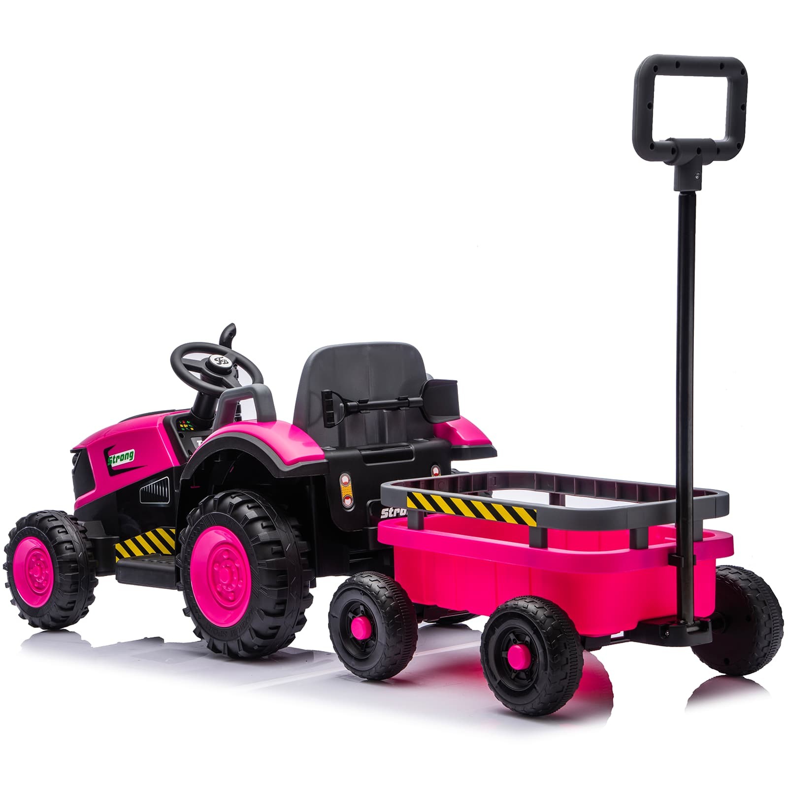 Kids Electric Farm Tractor Ride On Car 12V with Trailer Lights Music Age 3-6
