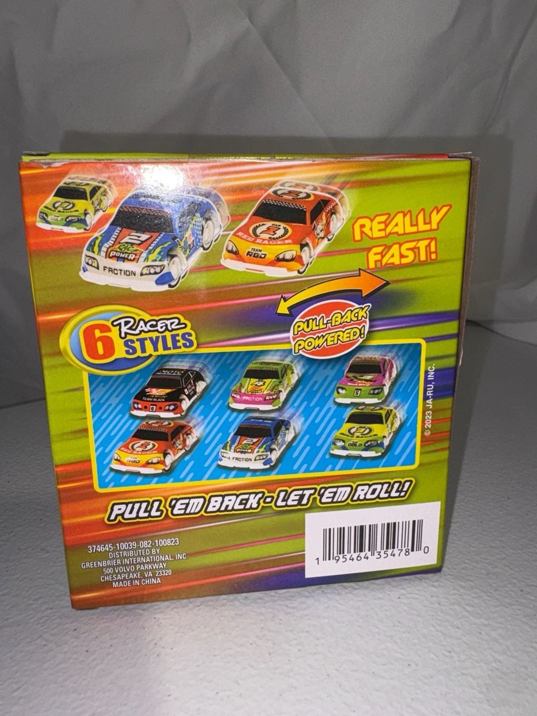 SPEED SHOTZ CARS Pull Back Race Car Set, 6 pc. Black Blue Red Green Purple Yello