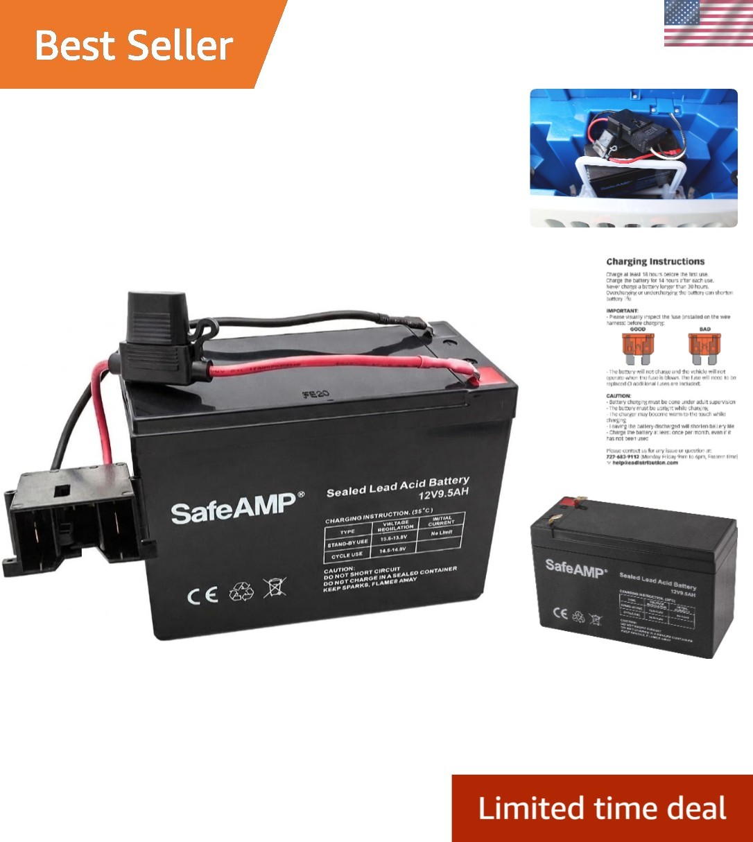 Genuine 12-Volt Battery for Power Wheels – Compatible with All Gray Connectors