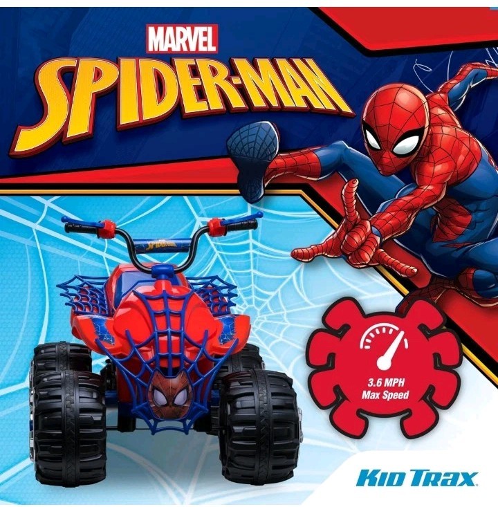 12V Electric Kids Trax Spiderman Toddler ATV Ride On Car Toy 3-7 Years 88lbs