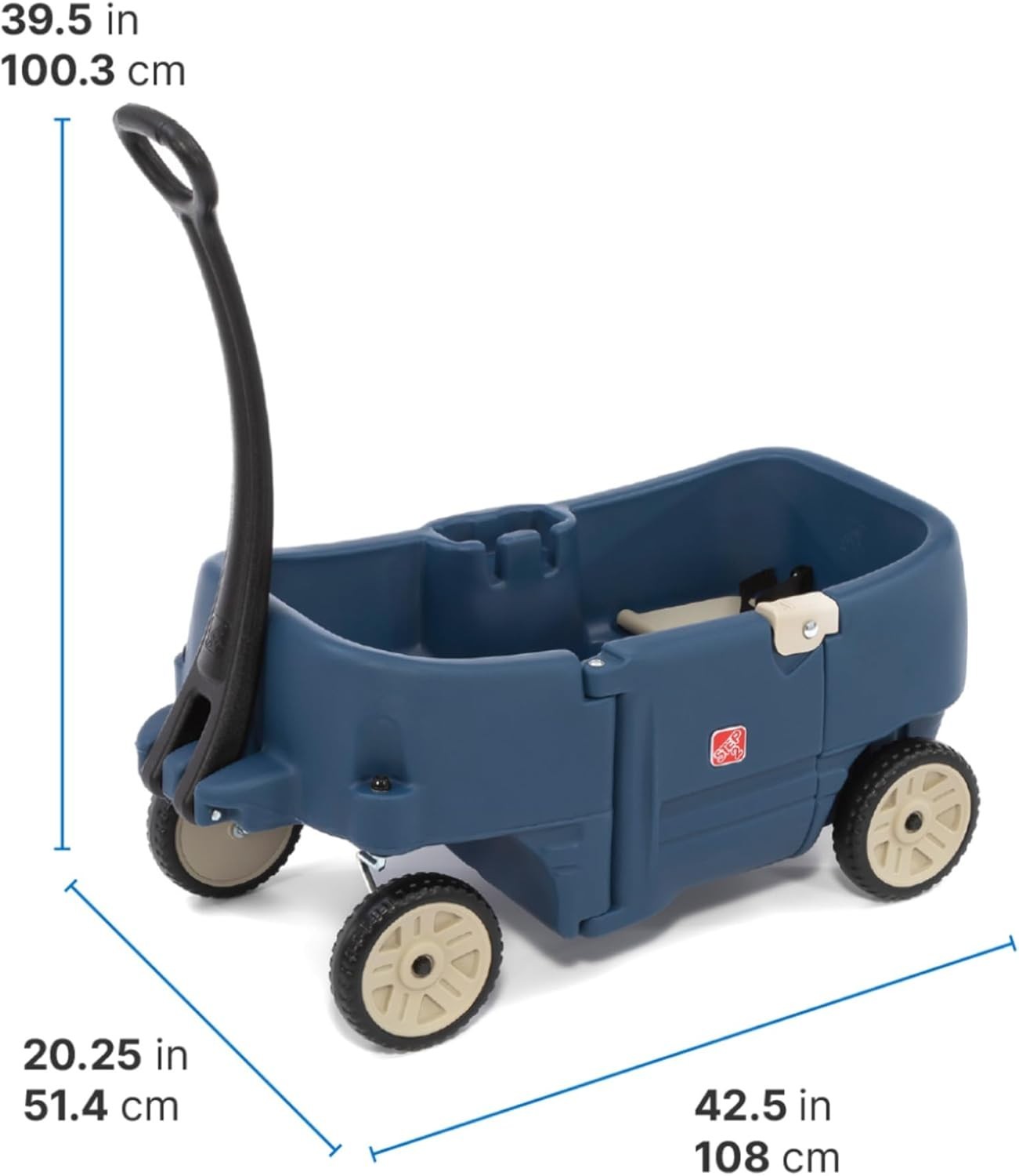Kids Ride On Wagon for Toddlers 1.5-5 Blue Durable Plastic